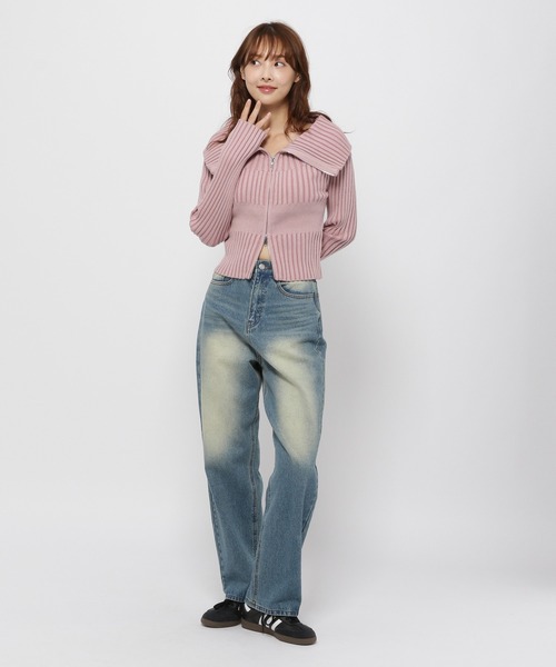 3.3 Field Trip （3.3フィールドトリップ）の「3.3 Field Trip／ZIPオフショルロングスリーブニット（カーディガン/ボレロ・レディース・ブラック/アイボリー/ピンク・FREE）」の15枚目の写真