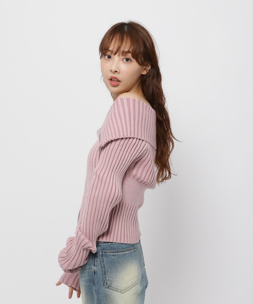 3.3 Field Trip （3.3フィールドトリップ）の「3.3 Field Trip／ZIPオフショルロングスリーブニット（カーディガン/ボレロ・レディース・ブラック/アイボリー/ピンク・FREE）」の18枚目の写真