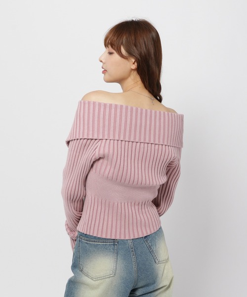 3.3 Field Trip （3.3フィールドトリップ）の「3.3 Field Trip／ZIPオフショルロングスリーブニット（カーディガン/ボレロ・レディース・ブラック/アイボリー/ピンク・FREE）」の19枚目の写真