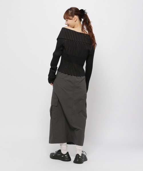 3.3 Field Trip （3.3フィールドトリップ）の「3.3 Field Trip／ZIPオフショルロングスリーブニット（カーディガン/ボレロ・レディース・ブラック/アイボリー/ピンク・FREE）」の5枚目の写真