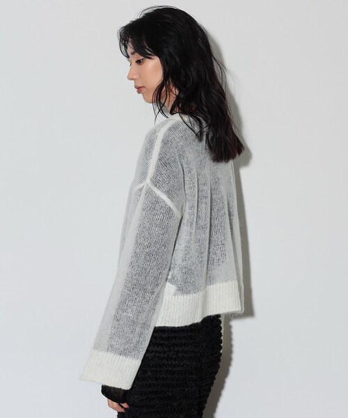 GALLEST(ギャレスト)の「◆ヘアリーニット(ニット/セーター・レディース・アイボリー/ブラック/ブルーグリーン・38)」の7枚目の写真