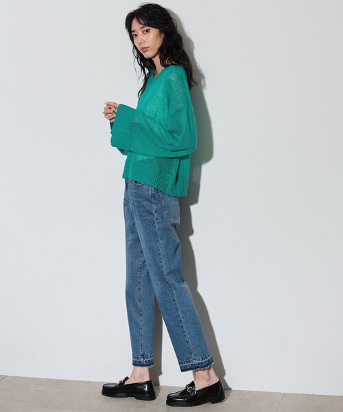 GALLEST(ギャレスト)の「◆ヘアリーニット(ニット/セーター・レディース・アイボリー/ブラック/ブルーグリーン・38)」の11枚目の写真