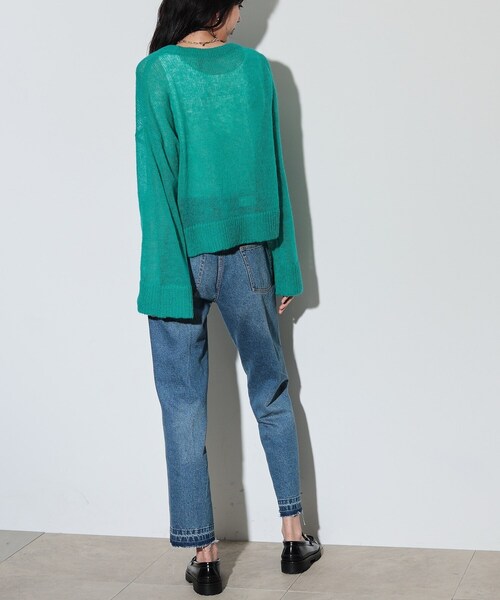 GALLEST(ギャレスト)の「◆ヘアリーニット(ニット/セーター・レディース・アイボリー/ブラック/ブルーグリーン・38)」の12枚目の写真