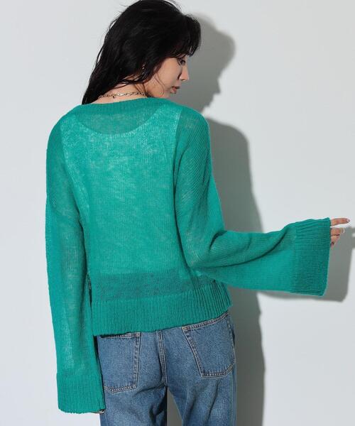 GALLEST(ギャレスト)の「◆ヘアリーニット(ニット/セーター・レディース・アイボリー/ブラック/ブルーグリーン・38)」の14枚目の写真