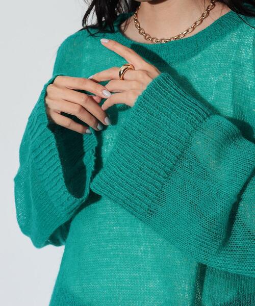 GALLEST(ギャレスト)の「◆ヘアリーニット(ニット/セーター・レディース・アイボリー/ブラック/ブルーグリーン・38)」の15枚目の写真