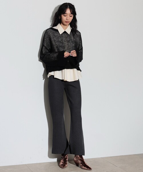 GALLEST(ギャレスト)の「◆ヘアリーニット(ニット/セーター・レディース・アイボリー/ブラック/ブルーグリーン・38)」の16枚目の写真