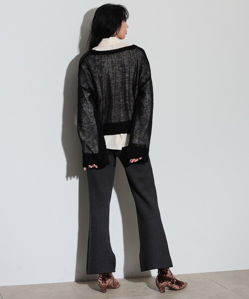 GALLEST(ギャレスト)の「◆ヘアリーニット(ニット/セーター・レディース・アイボリー/ブラック/ブルーグリーン・38)」の18枚目の写真