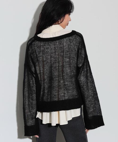 GALLEST(ギャレスト)の「◆ヘアリーニット(ニット/セーター・レディース・アイボリー/ブラック/ブルーグリーン・38)」の21枚目の写真