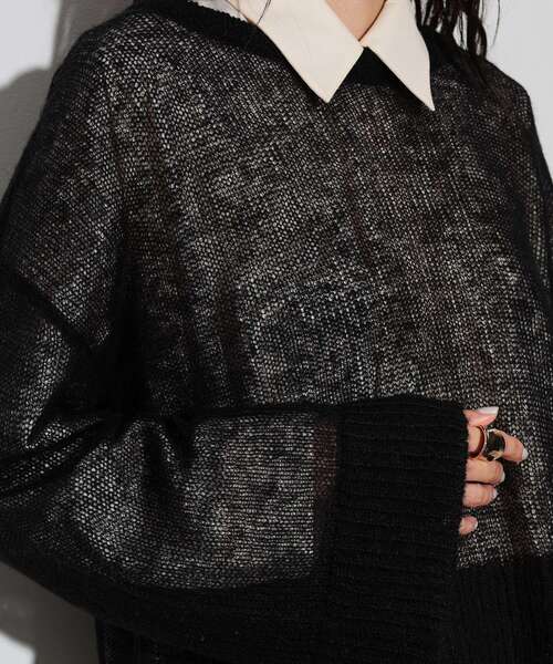 GALLEST(ギャレスト)の「◆ヘアリーニット(ニット/セーター・レディース・アイボリー/ブラック/ブルーグリーン・38)」の22枚目の写真