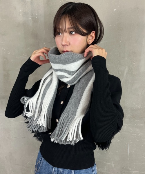 人気 ロゴ入り グレー マフラー ポールスミス Paul Smith マフラー グレー メンズ レディース ユニ