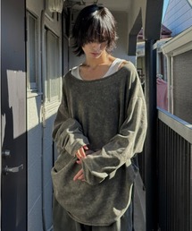 INTER FACTORY | カイチ - オーバーサイズワッフルロンT - made in INTERFACTORY(Tシャツ/カットソー)