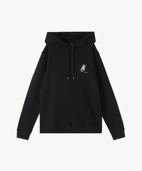 agnes b.（アニエスベー）の「アイコニック プリント コットン スウェット フーディ ”Lezard”（パーカー・レディース・ブラック・X-LARGE/LARGE/MEDIUM/SMALL）」の8枚目の写真