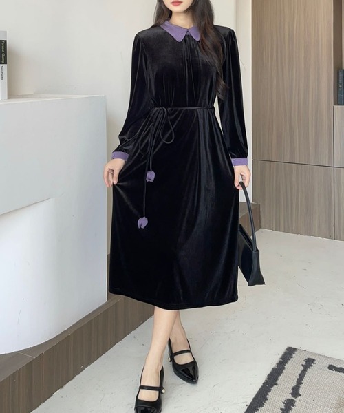 CHUN CHUN NOTES(チュンチュンノーツ)の「ポロワンピース(ワンピース・レディース・ブラック・L/M)」の2枚目の写真