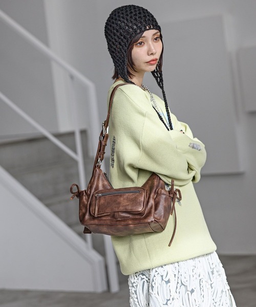 PAGEBOY（ページボーイ）の「ヴィンテージリボンポケットBAG（ショルダーバッグ・レディース・ブラウン/ブルー/グレー/ブラック・FREE）」の14枚目の写真