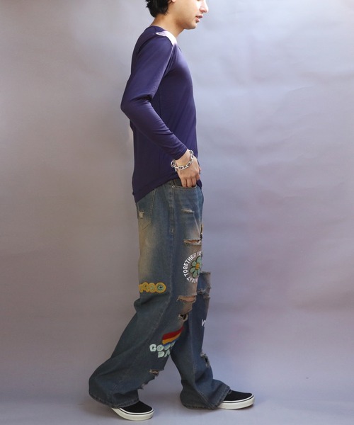 8(eight)(エイト)の「裏起毛ストレッチUネックロンT(Tシャツ/カットソー・メンズ・ネイビー/ホワイト/ブラック/チャコールグレー・SMALL/X-LARGE/MEDIUM/LARGE)」の20枚目の写真