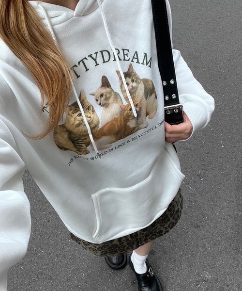 fiere(フィエール)の「猫デザインパーカー(パーカー・レディース・ホワイト・LARGE/MEDIUM/SMALL)」の10枚目の写真