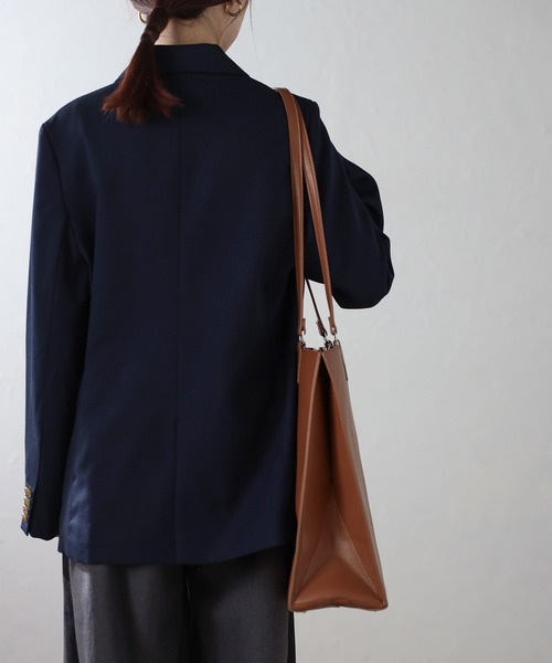 GUSCIO(グッシオ)の「【グッシオベーシック】スクエアダブルハンドル トートバッグ(トートバッグ・レディース・ベージュ系その他/グレー/ブラック/キャメル・FREE)」の20枚目の写真