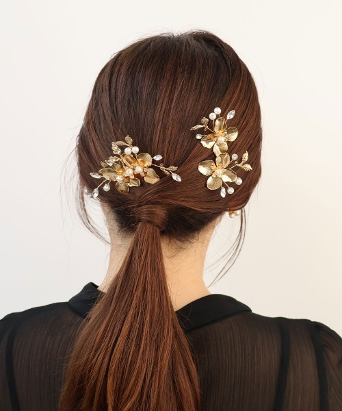 CEMONEMO(セモネモ)の「メタルフラワー Uピン ヘアコーム 3セット(ヘアピン・レディース・ゴールド・FREE)」の15枚目の写真