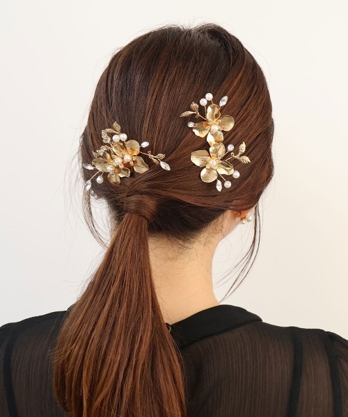 CEMONEMO(セモネモ)の「メタルフラワー Uピン ヘアコーム 3セット(ヘアピン・レディース・ゴールド・FREE)」の14枚目の写真