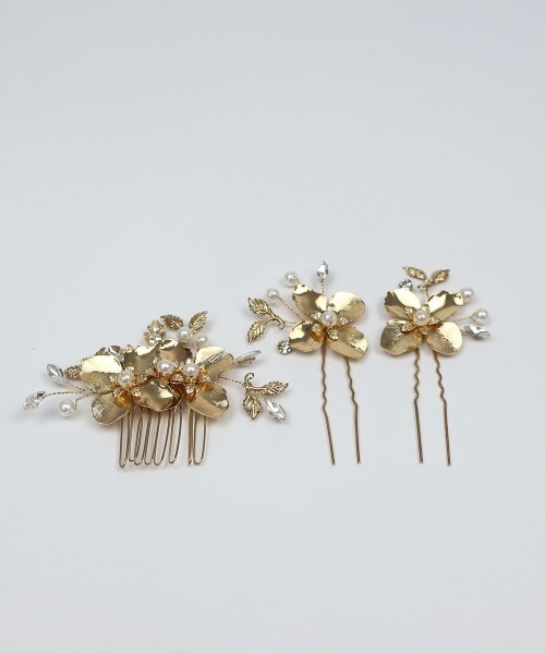 CEMONEMO(セモネモ)の「メタルフラワー Uピン ヘアコーム 3セット(ヘアピン・レディース・ゴールド・FREE)」の12枚目の写真
