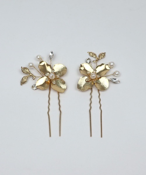 CEMONEMO(セモネモ)の「メタルフラワー Uピン ヘアコーム 3セット(ヘアピン・レディース・ゴールド・FREE)」の9枚目の写真