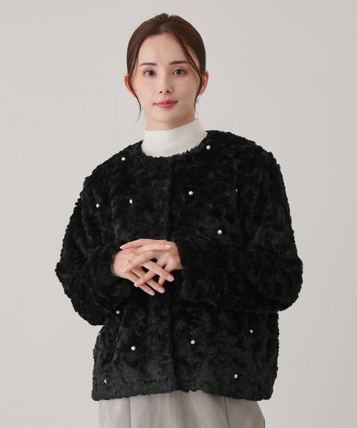 Jayro(ジャイロ)の「パール付きノーカラーファーコート(その他アウター・レディース・ブラック/グレー系その他・M)」の19枚目の写真