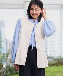 THE SHOP TK （ザ ショップ ティーケー ）の「◆【ONOFF活躍/セレモニー】ツイードペプラムジレ/洗える（ベスト）」