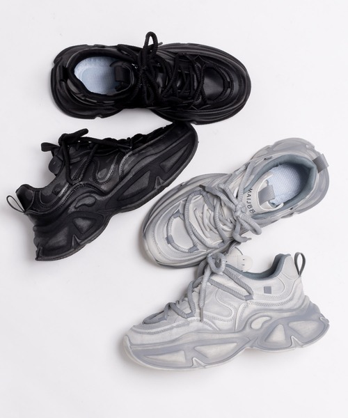 SVEC（シュベック）の「ボリュームソール ダットスニーカー（スニーカー・メンズ・ブラック/グレー・40/42/44）」の8枚目の写真