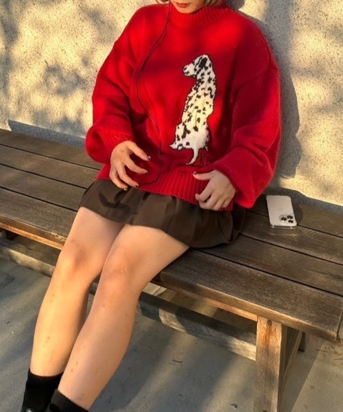 nemne store（ネンネストア）の「柄アソートニットボトルネック（ニット/セーター・レディース・ライトブルー/ネイビー/グレー系/ブラウン系/レッド系・SMALL/MEDIUM）」の12枚目の写真