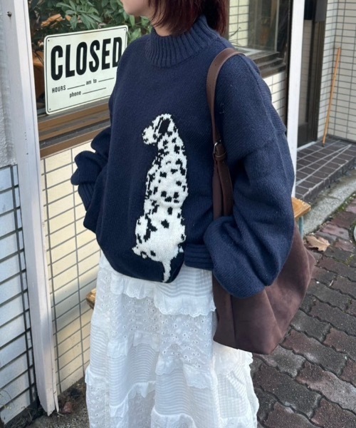 柄アソートニットボトルネック（ニット/セーター）｜nemne store