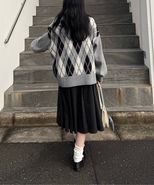 nemne store（ネンネストア）の「柄アソートニットボトルネック（ニット/セーター・レディース・ライトブルー/ネイビー/グレー系/ブラウン系/レッド系・SMALL/MEDIUM）」の22枚目の写真