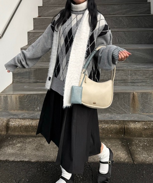 nemne store（ネンネストア）の「柄アソートニットボトルネック（ニット/セーター・レディース・ライトブルー/ネイビー/グレー系/ブラウン系/レッド系・SMALL/MEDIUM）」の19枚目の写真