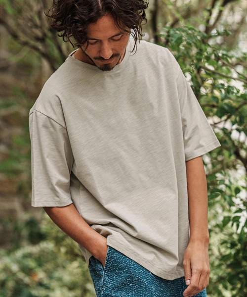 CAMBIO(カンビオ)の「mt9417- スラブTシャツ(Tシャツ/カットソー・メンズ・ホワイト/チャコール/ブラック/ライトベージュ・S/M/L)」の11枚目の写真