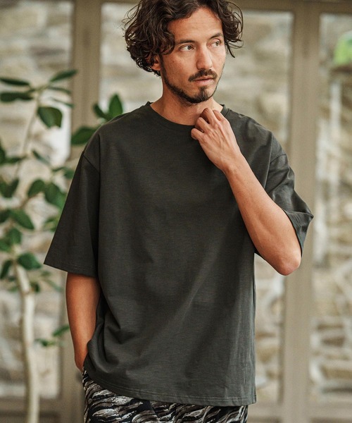 CAMBIO(カンビオ)の「mt9417- スラブTシャツ(Tシャツ/カットソー・メンズ・ホワイト/チャコール/ブラック/ライトベージュ・S/M/L)」の8枚目の写真