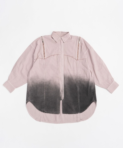 セール】グラデーションデニムシャツワンピ / Gradient Denim