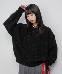 デイリーカラフルスパンコールラメニット