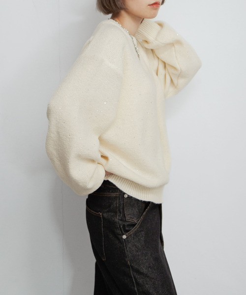 BRILL カラフルスパンコール ニットセーター Fサイズ Chillfar（チルファー）の「デイリーカラフルスパンコールラメニット