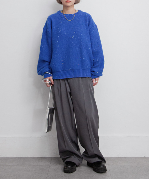 BRILL カラフルスパンコール ニットセーター Fサイズ BRILL カラフルスパンコール ニットセーター Fサイズ セール