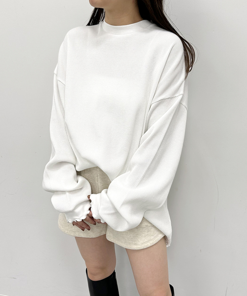 U by SPICK&SPAN(ユーバイスピックアンドスパン)の「≪追加≫ワッフルオーバートップス(Tシャツ/カットソー・レディース・マルチ/ホワイト・FREE)」の19枚目の写真