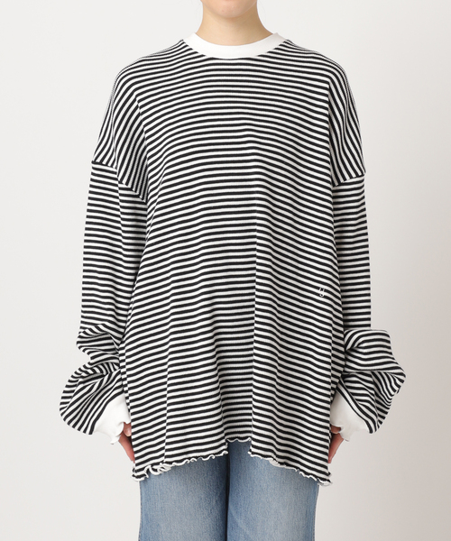 U by SPICK&SPAN(ユーバイスピックアンドスパン)の「≪追加≫ワッフルオーバートップス(Tシャツ/カットソー・レディース・マルチ/ホワイト・FREE)」の3枚目の写真