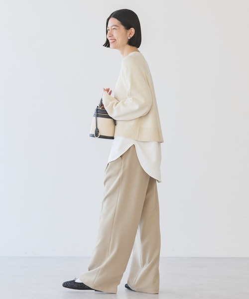 AMERICAN HOLIC（アメリカンホリック）の「美・美・美Wクロスストレッチスラックスパンツ（スラックス・レディース・グレー/ライトピンク/ブラック/ベージュ・XL/L/S/M）」の15枚目の写真