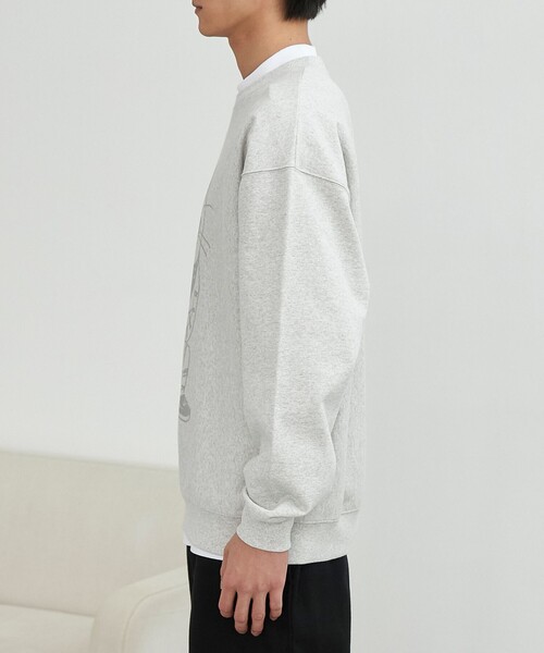 coen(コーエン)の「YUJIRO KOYAMA(小山ゆうじろう)コラボ裏毛クルーネックスウェット(スウェット・メンズ・ベージュ/ホワイト/グレー/ブラック/ライトピンク/ライトブルー・M/L/XL)」の16枚目の写真