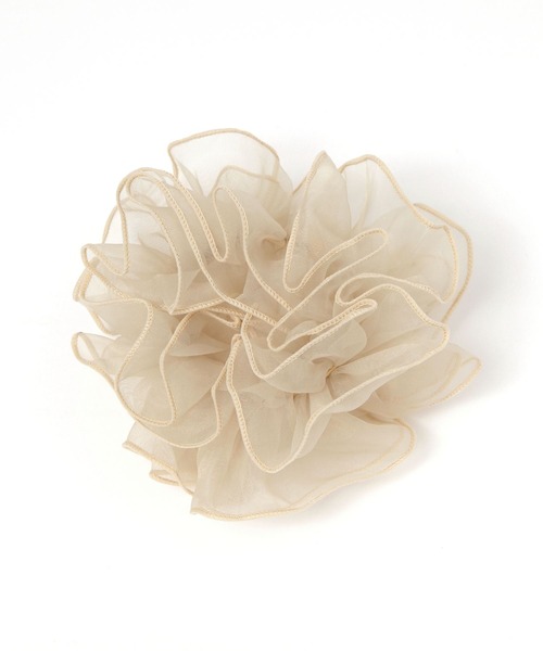 studio CLIP（スタディオクリップ）の「シアーフリルシュシュ（シュシュ・レディース・アイボリー/ブラック/ブラウン・FREE）」の3枚目の写真