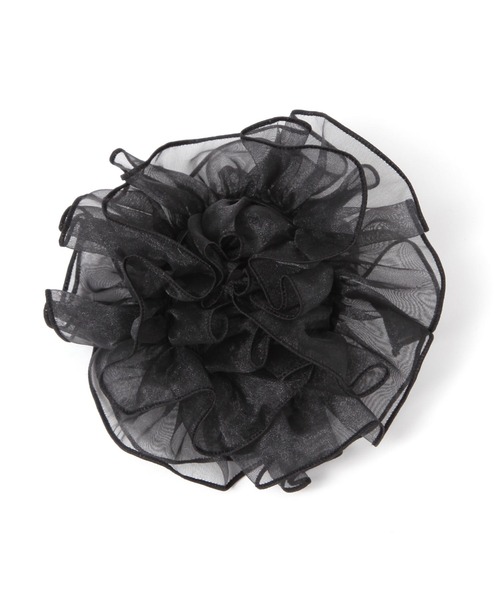 studio CLIP（スタディオクリップ）の「シアーフリルシュシュ（シュシュ・レディース・アイボリー/ブラック/ブラウン・FREE）」の2枚目の写真