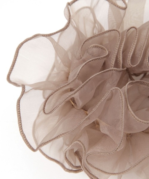 studio CLIP（スタディオクリップ）の「シアーフリルシュシュ（シュシュ・レディース・アイボリー/ブラック/ブラウン・FREE）」の5枚目の写真