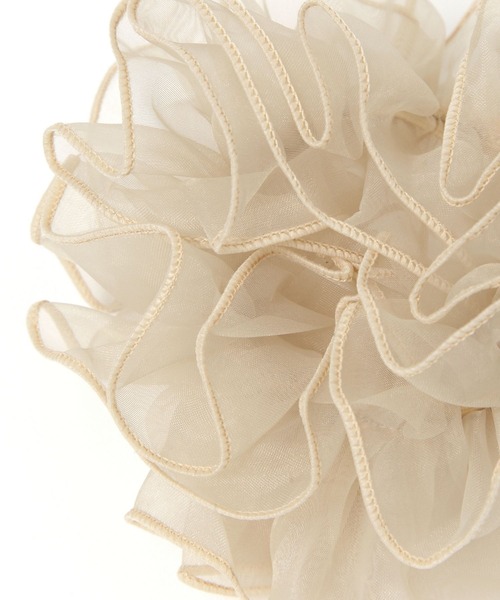 studio CLIP（スタディオクリップ）の「シアーフリルシュシュ（シュシュ・レディース・アイボリー/ブラック/ブラウン・FREE）」の6枚目の写真