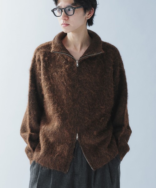 Adoon plain（アドーンプレーン）の「SHAGGY DRIVERS DOUBLE ZIP KNIT