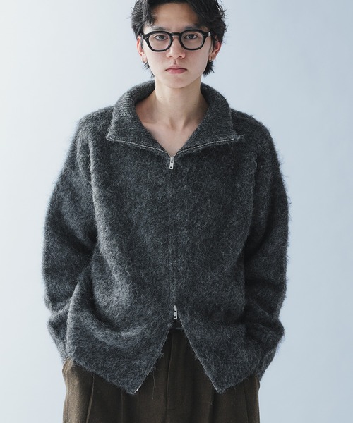 Adoon plain（アドーンプレーン）の「SHAGGY DRIVERS DOUBLE ZIP KNIT