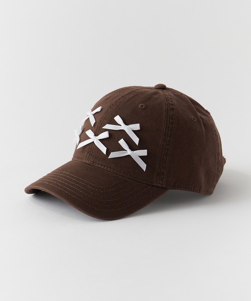 ROOPTOKYO（ループトウキョウ）の「Front Ribbon Cap 6 Panel Cap / フロント リボン キャップ 6パネルキャップ（キャップ・レディース・ホワイト/ブラウン/レッド/ダークグリーン/ブルー/ブラック/カーキ・FREE）」の17枚目の写真