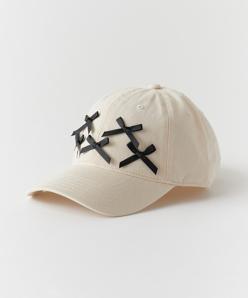 ROOPTOKYO（ループトウキョウ）の「Front Ribbon Cap 6 Panel Cap / フロント リボン キャップ 6パネルキャップ（キャップ・レディース・ホワイト/ブラウン/レッド/ダークグリーン/ブルー/ブラック/カーキ・FREE）」の8枚目の写真